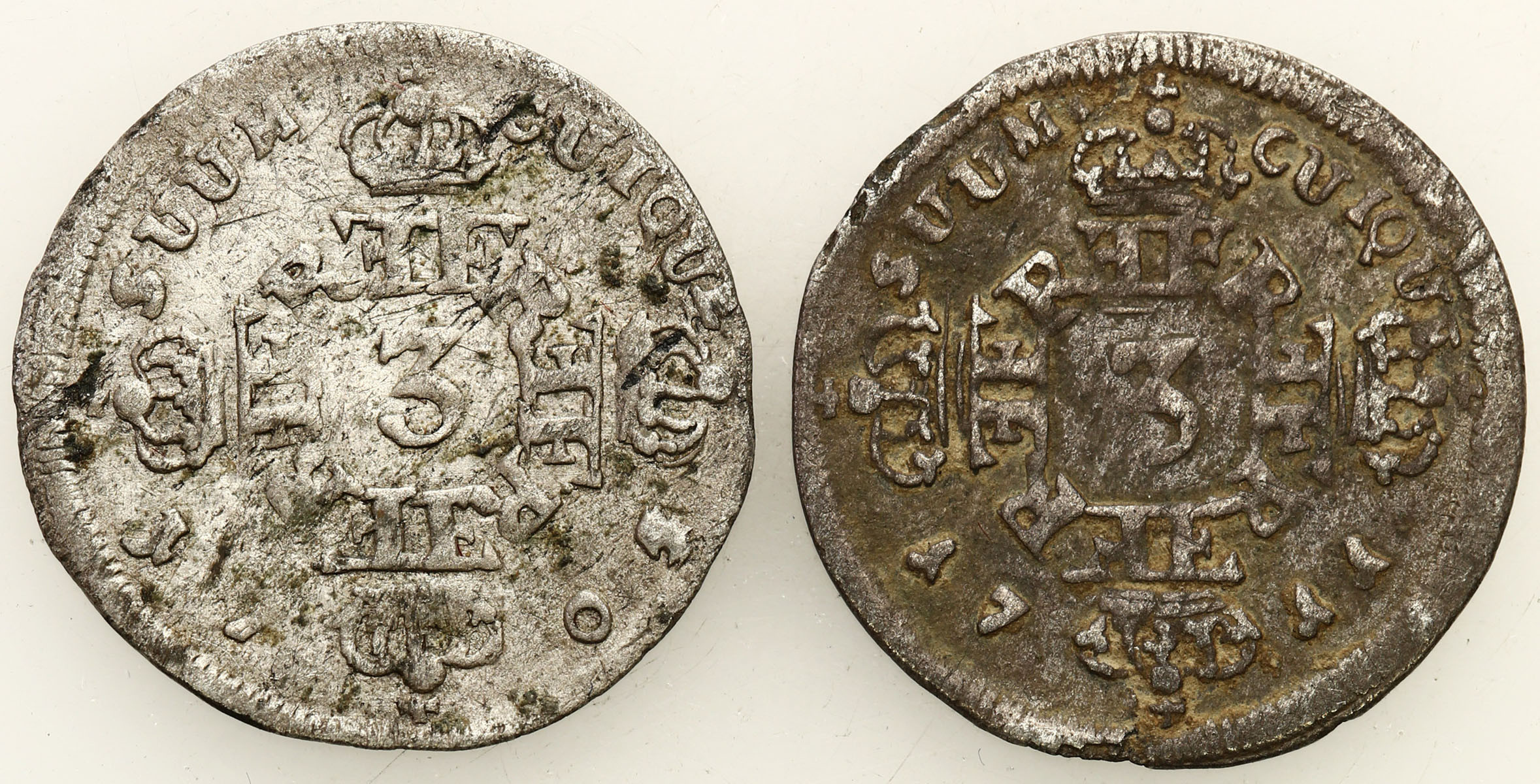 Niemcy, Prusy. Fryderyk I (1704-1709). Trojak 1704, 1711, zestaw 2 monet